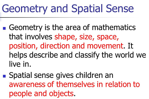 Geometry and Spatial Sense Definitions